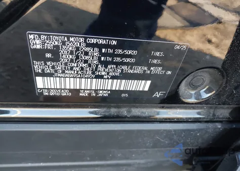 2025 Subaru Solterra Limited from USA, damaged, VIN JTMABABA9SA104929